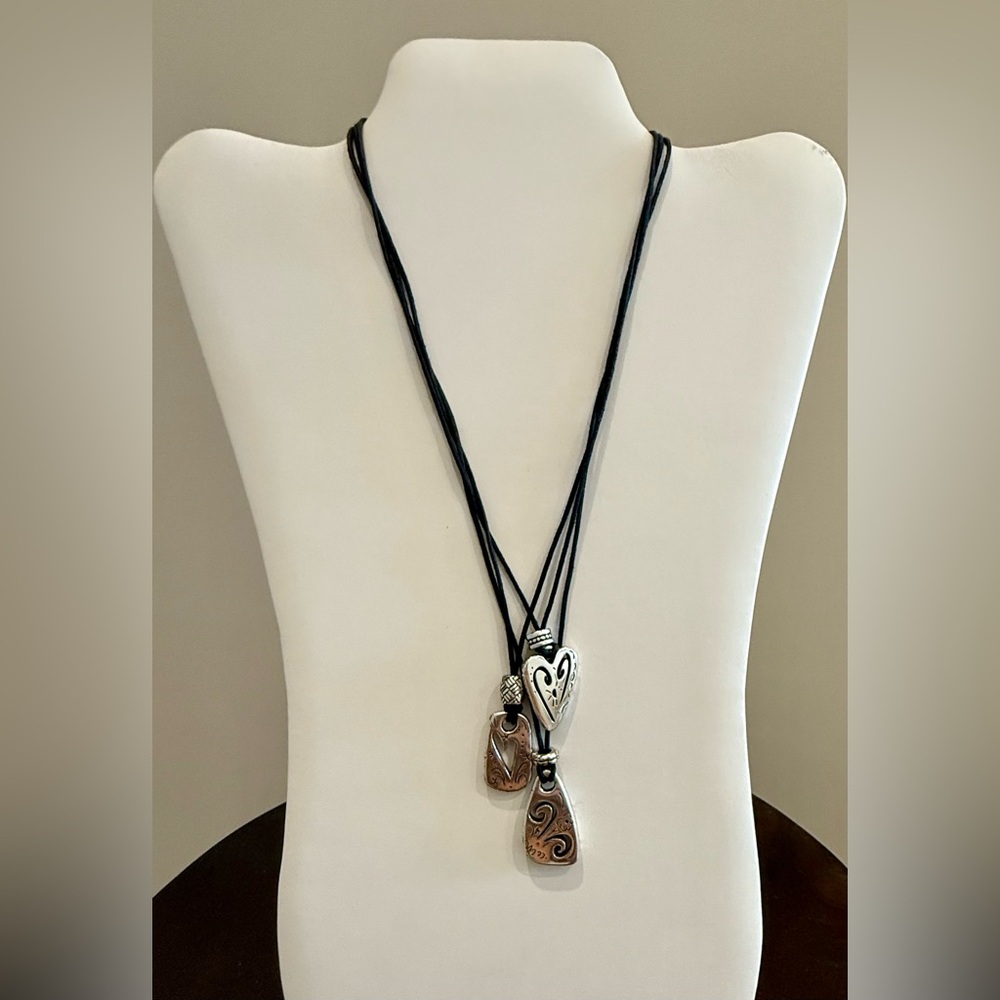 Brighton Silver and Brown Multi-Pendant Necklace